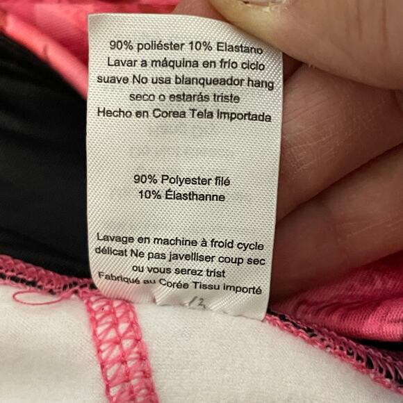 LuLaRoe Jade Capri Leggings Floral Athletic Stretch Women's sz M Pink NEW - Picture 13 of 13